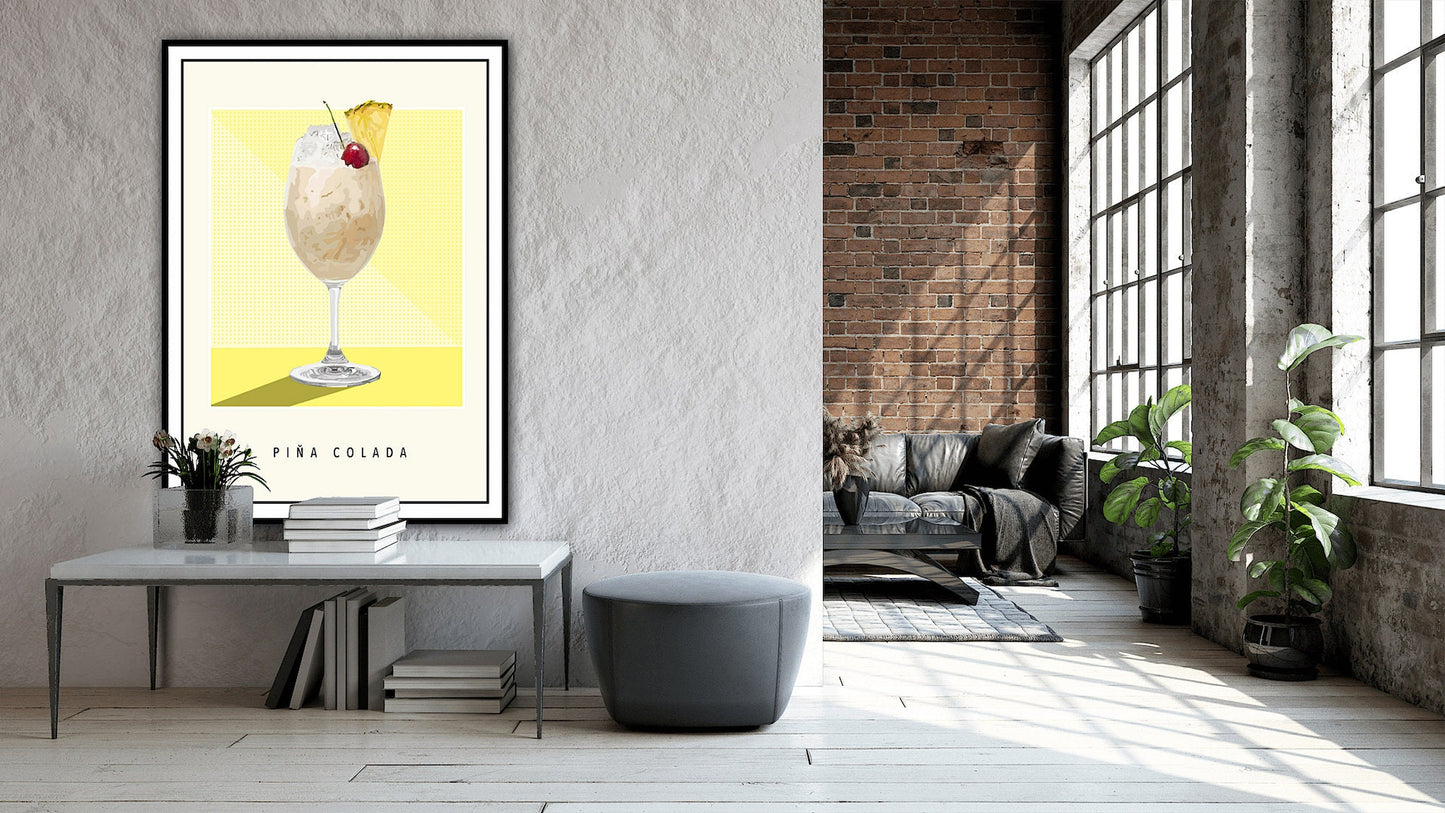 Pina Colada Cocktail Poster