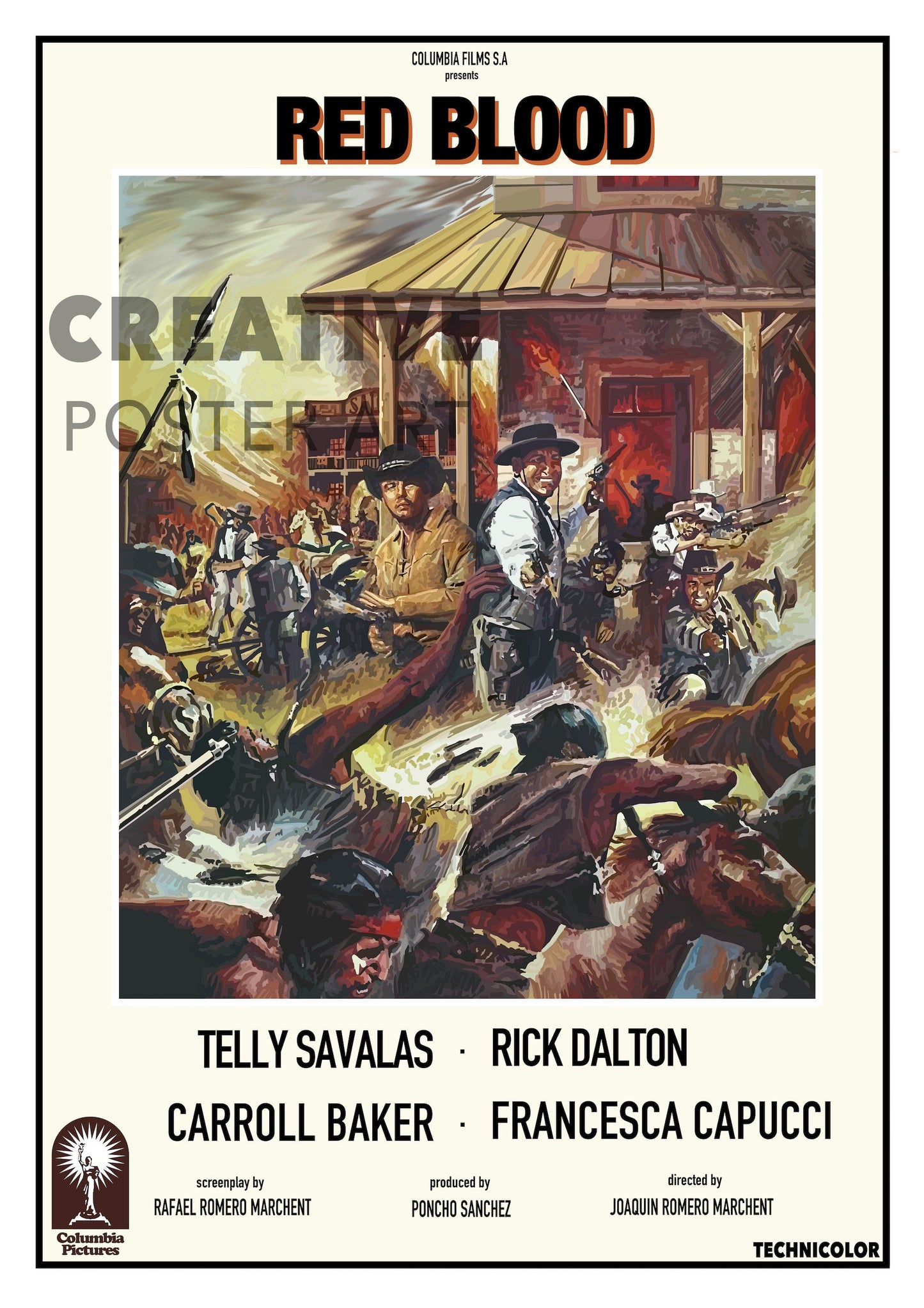 Red Blood - Rick Dalton Poster - Once Upon A Time In Hollywood