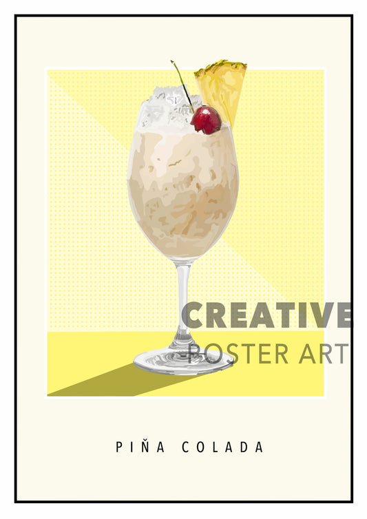 Pina Colada Cocktail Poster