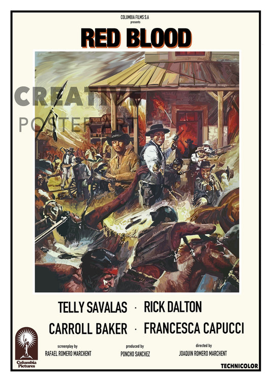 Red Blood - Rick Dalton Poster - Once Upon A Time In Hollywood